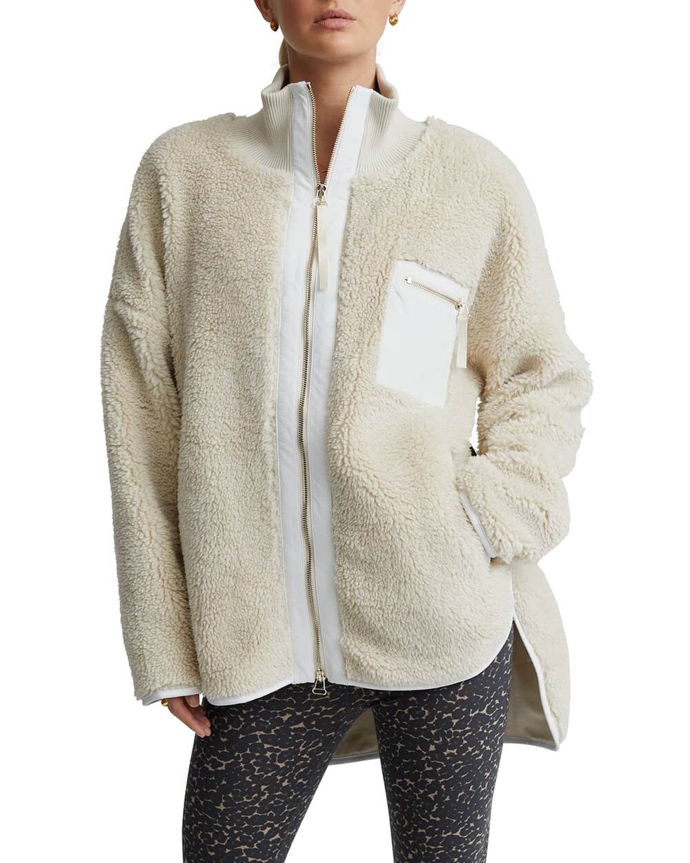 Varley Marney Fleece Jacket Cream Size L